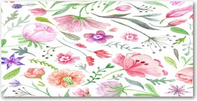 Konyhai panel Virágos mintás 140x70 cm Ragasztó