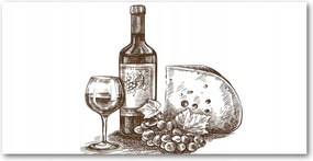 Fotó üvegkép Bor és snackek 140x70