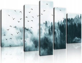 Vászonkép 5 Részes Erdő A Ködben Nagy Vászon Fal Nappali Hálószoba 170x100