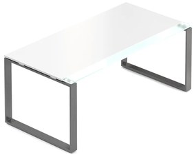 Creator asztal 180 x 90 cm, grafit alap, 2 láb, fehér