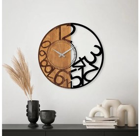 Fali óra 56 cm átmérő, 1xAA, fa/fém kivitel