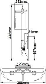 Hinkley Lighting CAMBRIDGE HK-CAMBRIDGE2-B Fali lámpa 2x40W/E14