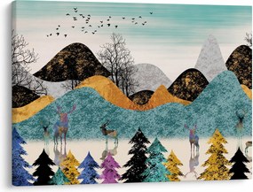 Grafikus kép szarvas (70x50 cm)