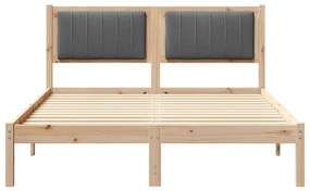 Ágykeret Kárpitozott Fejtámlával Sötétszürke 120 x 190 cm