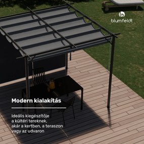 Pantheon Robust Pergola, 3x3 m időjárásálló porszórt acél oldalsó redőnyökkel