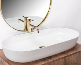 Rea Cleo, asztali mosogató 810x410x135 mm, fehér fényes, REA-U0563