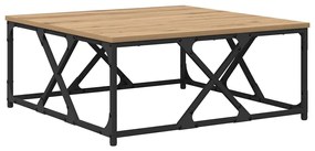 Dohányzóasztal kézműves tölgy 70 x 70 x 30 cm Faanyag