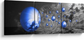Világoskék gömbök képe (órával) (90x30 cm)