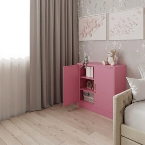 Alacsony fém irattartó szekrény BEATA, 900 x 930 x 400 mm, Fresh Style: púderrózsaszín