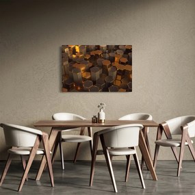 Kép - bronz hatszögek (90x60 cm)
