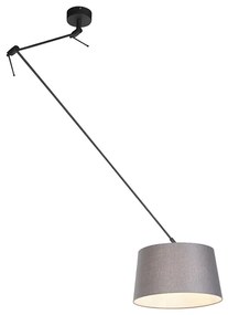 Függőlámpa fekete vászon árnyékolóval sötétszürke 35 cm - Blitz