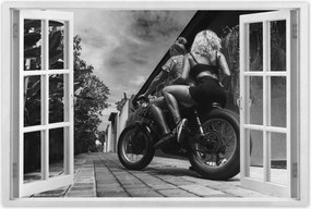 Poszterek 120x80 Szerelmes pár a motoron