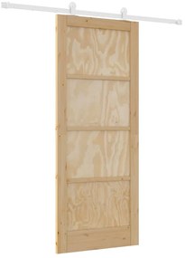 Tolóajtó Szett Természetes és fehér 83 x 202 cm