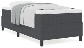 Box Spring Ágy Memóriáhab Matrac Sötétszürke Egyszemélyes Kordbársony Szövet