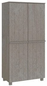 HAMAR világosszürke tömör fenyőfa gardrób 89 x 50 x 180 cm
