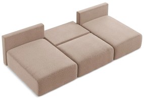 Világosbarna kinyitható-tárolóhelyes sarokkanapé Kalena – Makamii