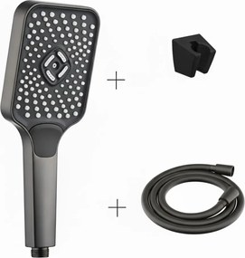 Caldo Freddo Blackspirit zuhanyszett - 3 funkciós zuhanyfejjel - GUNMETAL - fegyverszürke
