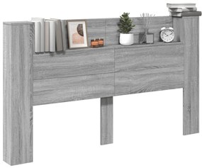 szürke sonoma színű áthidalószekrény LED-ekkel 180x16,5x103,5cm