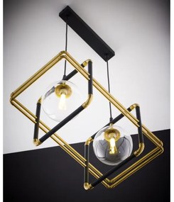 Jupiter 2029 - Csillár zsinóron FIORI 2xG9/10W/230V fekete/arany/átlátszó