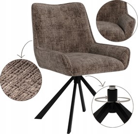 Kényelmes Étkezőszék Forgatható Barna kárpitozott a nappaliba