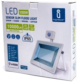 Aigostar - LED Reflektor érzékelővel LED/100W/230V 6400K IP65 fehér