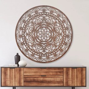 Elegáns, fából készült mandala, az élet virága - AFORDI