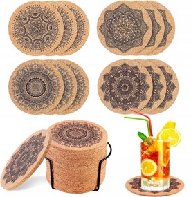 Poháralátét parafa pohár mintás állvány 12 db-os