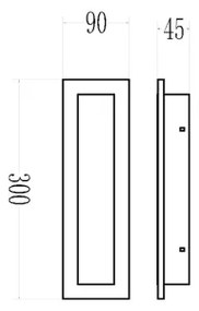 LED-es kültéri fali lámpatest WOW LED/10W/230V 3000/4000/6500K 30 cm IP54 fekete