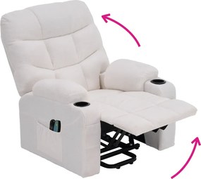 Állítható masszázs fotel, fehér, HUDSON