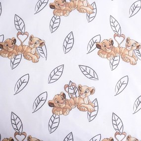 Világossárga pamut gyerek ágyneműhuzat babaágyhoz 100x135 cm Lion King "Best Friends" – Jerry Fabrics