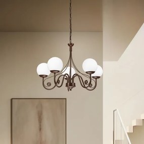 Brilagi - LED Csillár láncon COTTAGE 5xG9/40W/230V barna/fehér