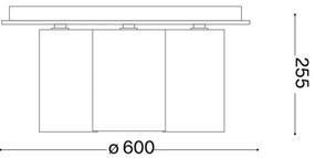 Ideal Lux - Mennyezeti lámpa DAISY 6xE27/52W/230V átm. 60 cm arany/fehér