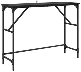 vidaXL Konzolasztal Fekete tölgy 100 x 32 x 75 cm Faanyag