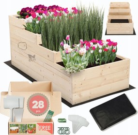 Magasított ágyás zöldséges fa lépcsőzetes impregnáló 54x60x120 öko