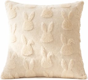 Dekoratív párnahuzat Eko 45x45 párna bézs nyuszi 3D kanapéra Jancsi