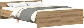 vidaXL kézműves tölgy szerelt fa ágykeret matrac nélkül 140x200 cm