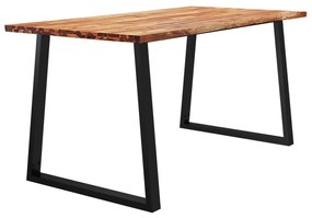 tömör akácfa étkezőasztal természetes éllel 160 x 80 x 75 cm