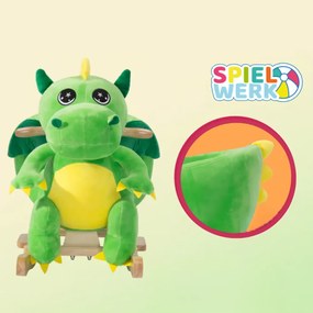 Spielwerk DINO hintázó sárkány biztonsági övvel, zöld