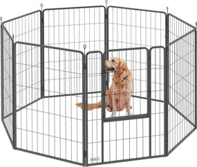 PawHut Kiskutya Játszókerítés 8 Panel 68x100 cm 100 cm Magas Kiskutya Kennel Beltéri és Kültéri Használatra | Aosom