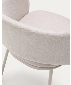 Krémszínű kárpitozott étkezőfotel Maina – Kave Home