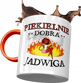 Narancssárga Bögre Hedvig Feleség Ajándék Nyomtatott Fotóval