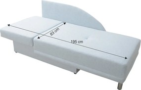 Kanapé ágyfunkcióval, világoskék anyag, balos kivitel, LAUREL