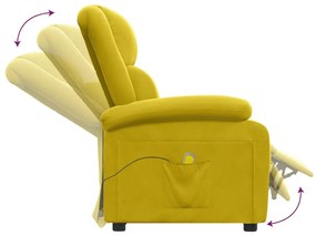 sárga bársony dönthető masszázsfotel