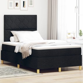 box spring ágy matraccal fekete kis dupla szövet