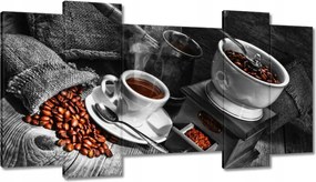 Vászonkép 120x65 Fekete-fehér kávés kép