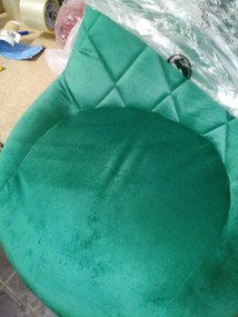 AKCIÓ Zöld bárszék VELVET KAST fekete lábbal II. osztály