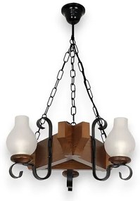 Brilagi - Csillár láncon QUEEN 3xE14/40W/230V bükkfa/dió