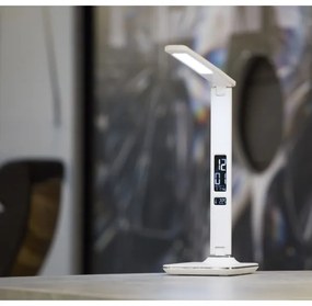 Immax 08934L - LED Asztali lámpa kijelzővel KINGFISHER LED/9W/230V fehér