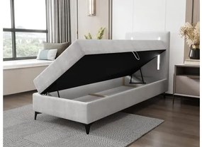 Egyszemélyes ágy 90 cm Hebara 1 (szürke) (ágyráccsal és matraccal) (tárolóhellyel) (J). 1103600