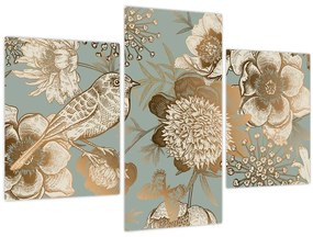 Kép - Kert egy madárral (90x60 cm)